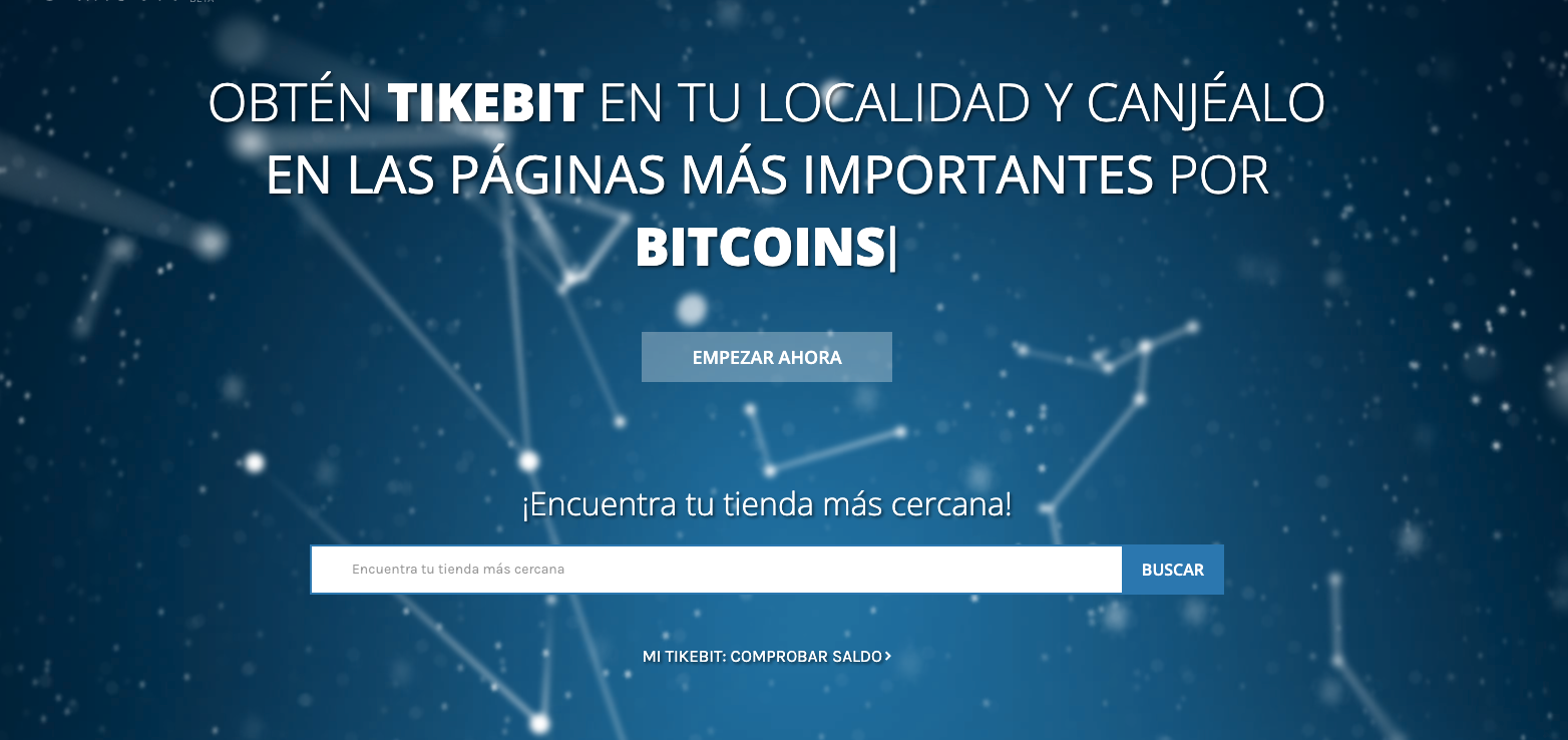 Punto de venta TikeBit: compra tikebits y canjéalos por criptomonedas